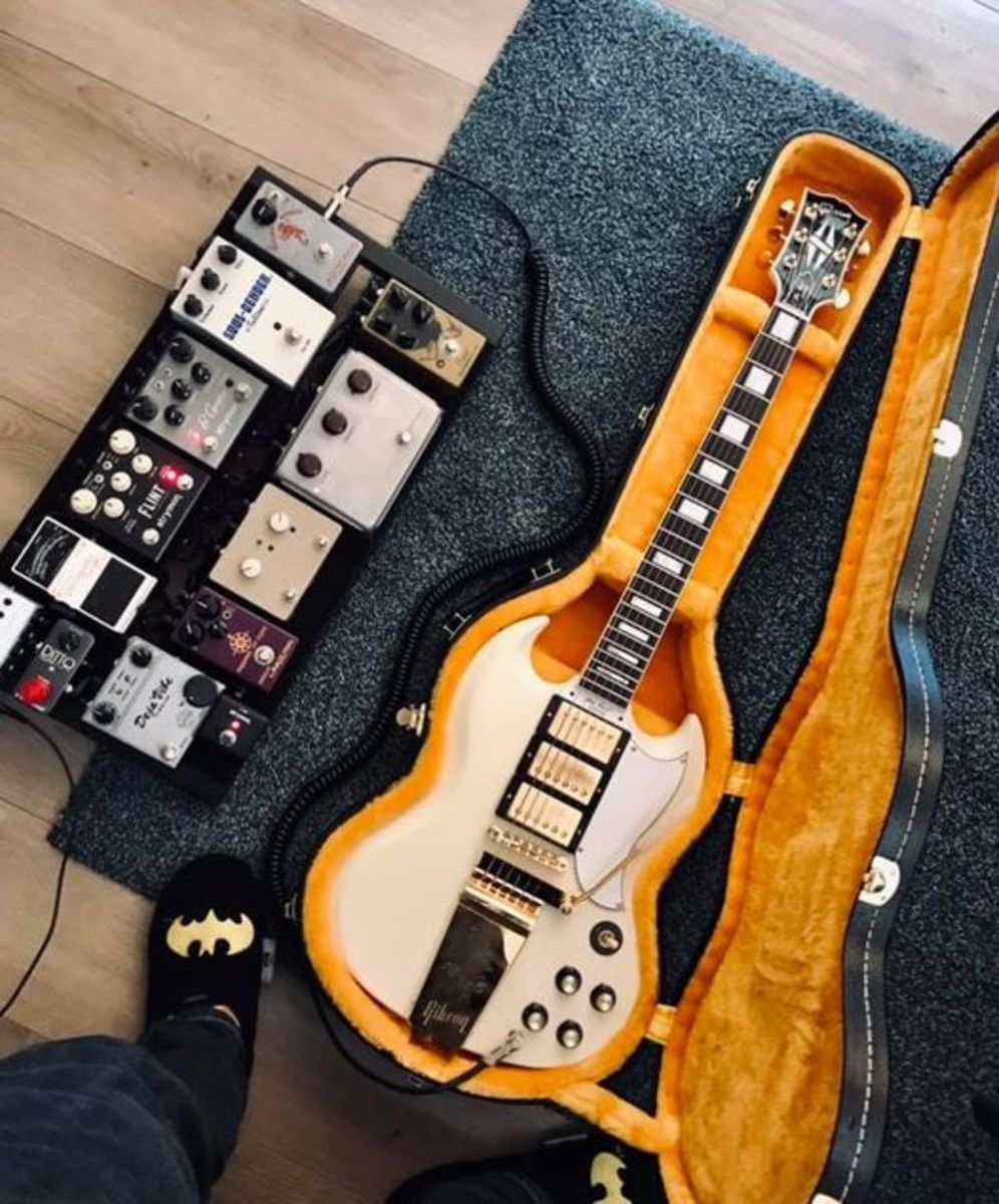 Pedalboard by yoshi_h featuring Gibson 1963 Les Paul SG Custom Reissue w/ Maestro Vibrola, DSM & Humboldt Electronics Simplifier, and TC Electronic Ditto Looper and 13 more pieces of gear