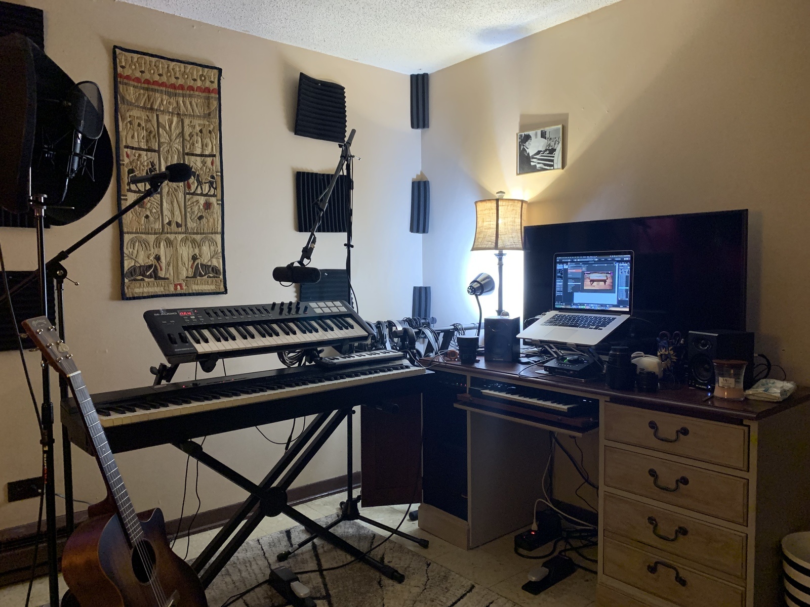 Electronic Studio Setup by harlynvega featuring Casio Privia PX-160 Digital Piano, Native Instruments Komplete Kontrol M32, and Universal Audio Apollo Twin MKII QUAD and 14 more pieces of gear