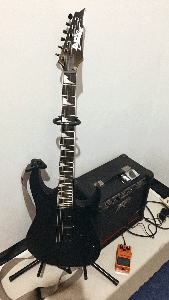 Amp Rig by joseph_sebastian featuring Ibanez Gio GRG121DX, Peavey Rage 158, and Boss DS-1 Distortion