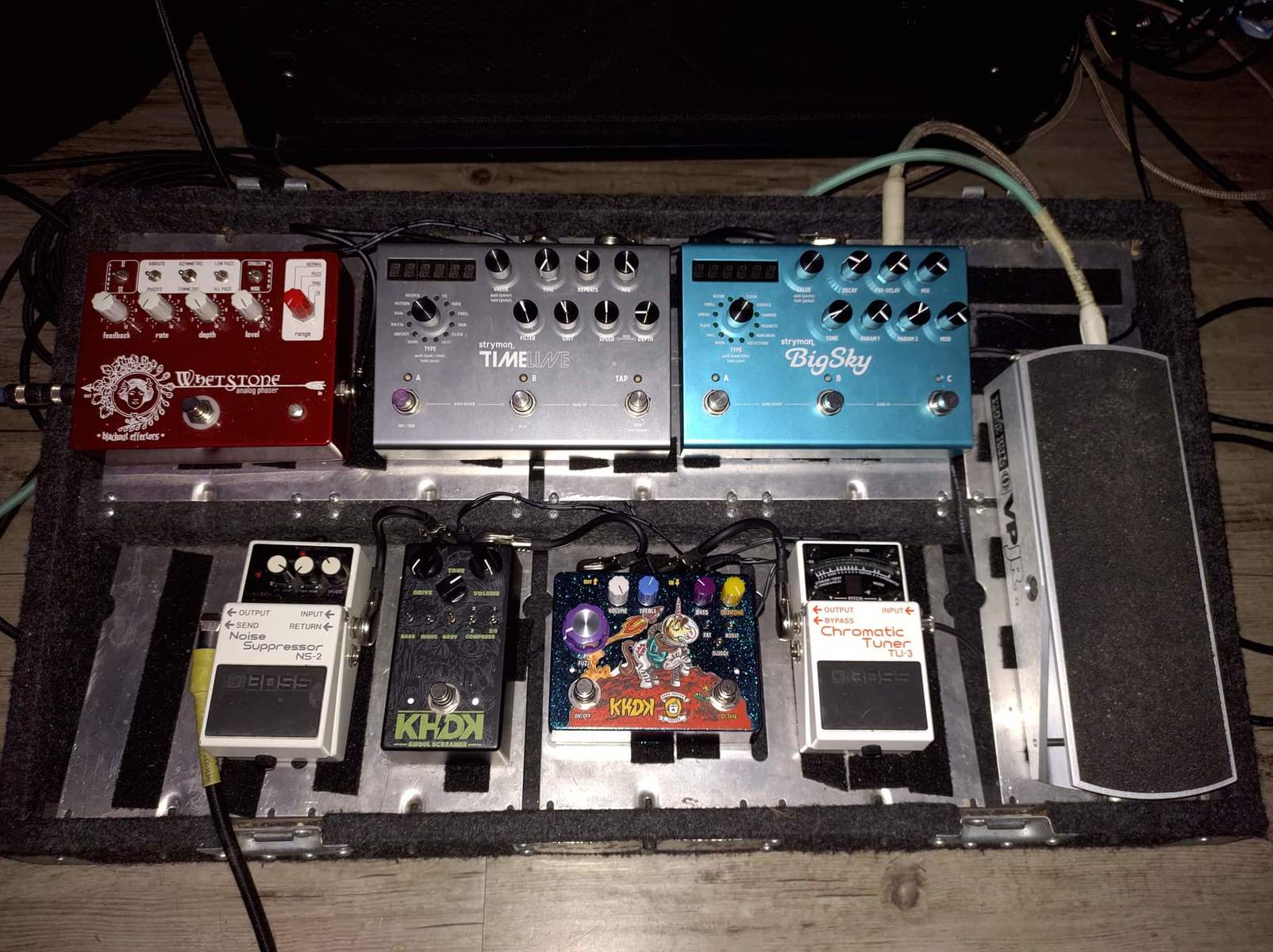 Pedalboard by gavin_torre featuring Strymon BigSky, Strymon TimeLine, and Blackout Effectors Whetstone Analog Phaser and 6 more pieces of gear