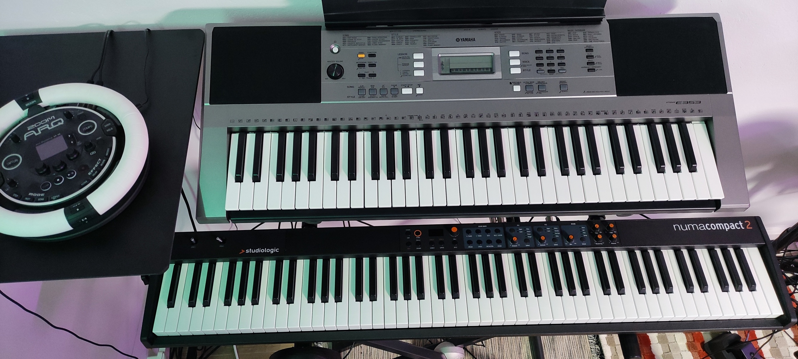 Electronic DJ Setup by luis_dj featuring Studiologic Numa Compact 2, Zoom ARQ AR-96, and Proel SPL252 Double Keyboard Stand and 4 more pieces of gear