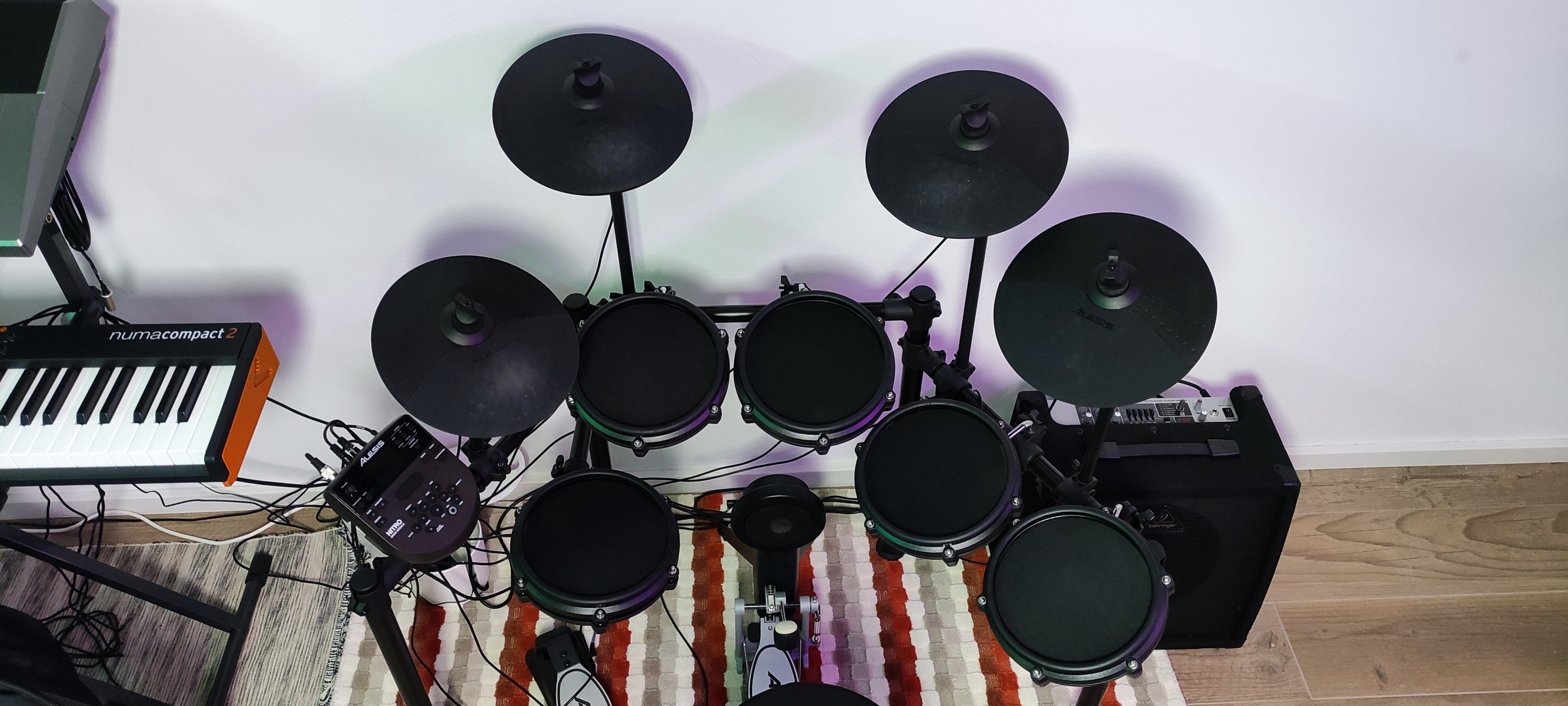Alesis Drum Kit by luis_dj featuring Alesis Nitro Mesh 8-Piece Electronic Drum Set, Alesis Nitro Mesh Kit Expansion Pack, and Behringer Ultratone K450FX