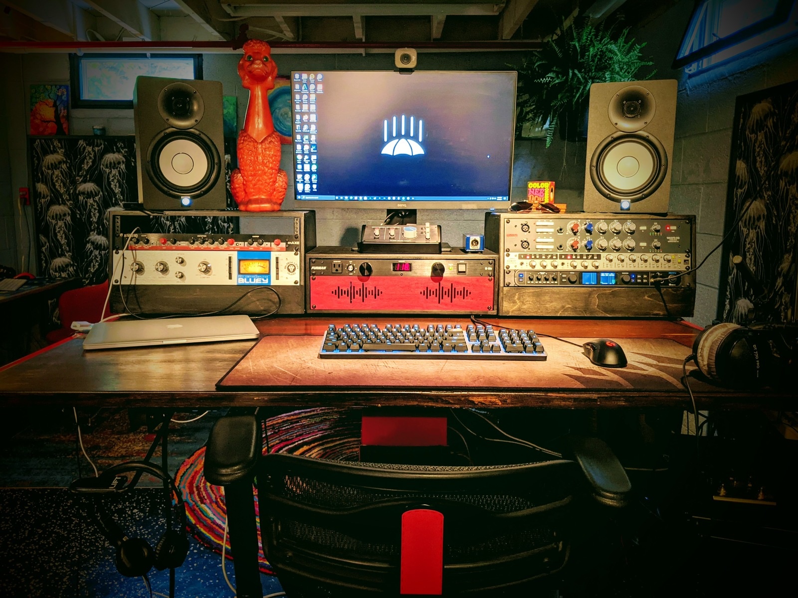 Electronic Studio Setup by rainydayloops featuring Black Lion Audio Bluey, Rocktron mAXE Guitar Rack Preamp, and Warm Audio WA273-EQ and 6 more pieces of gear
