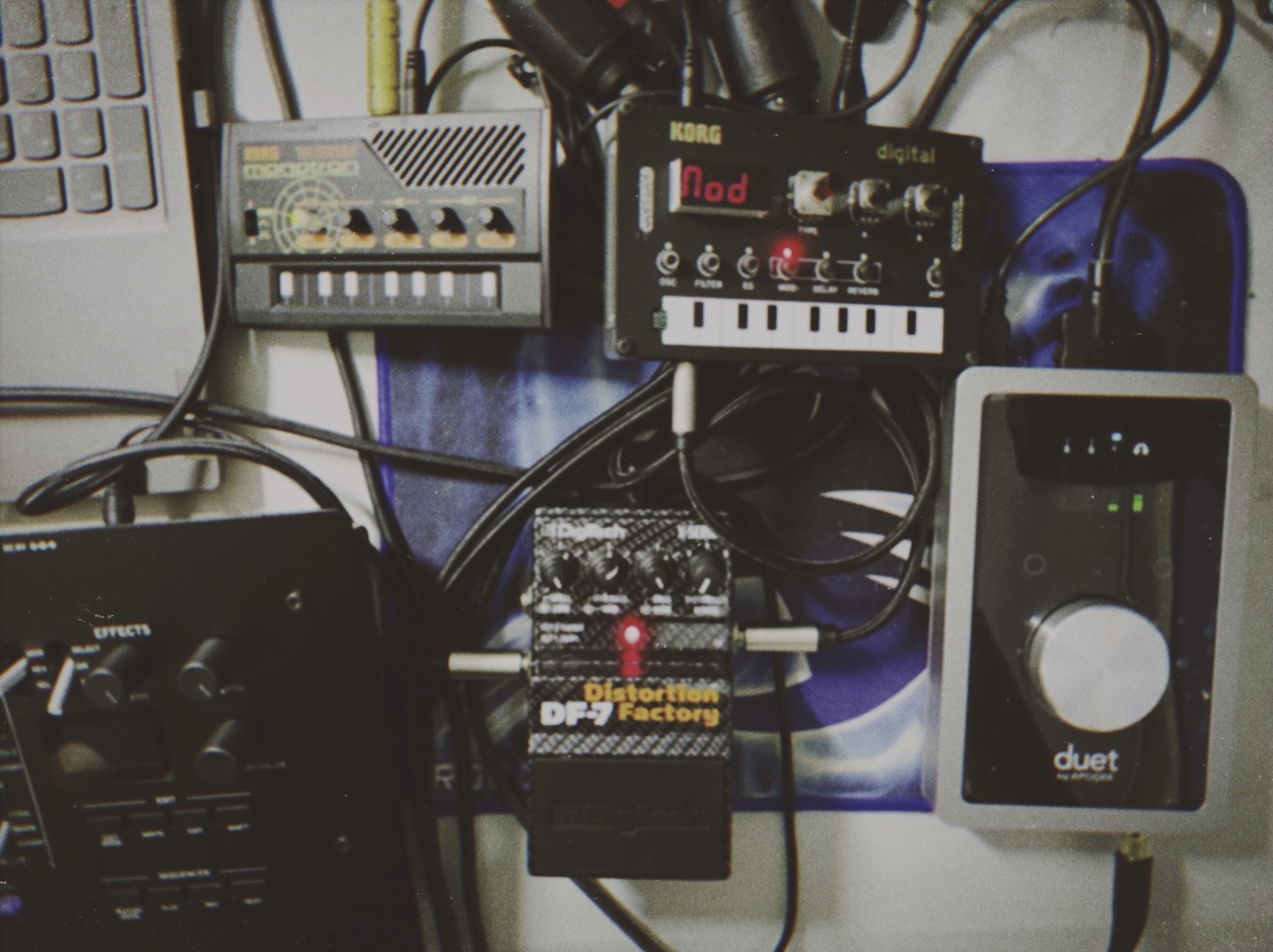 Electronic Studio Setup by mradler featuring Korg Minilogue XD Module, Korg Monotron DELAY Analog Ribbon Synthesizer, and Korg Nu:Tekt NTS-1 Digital Kit and 2 more pieces of gear