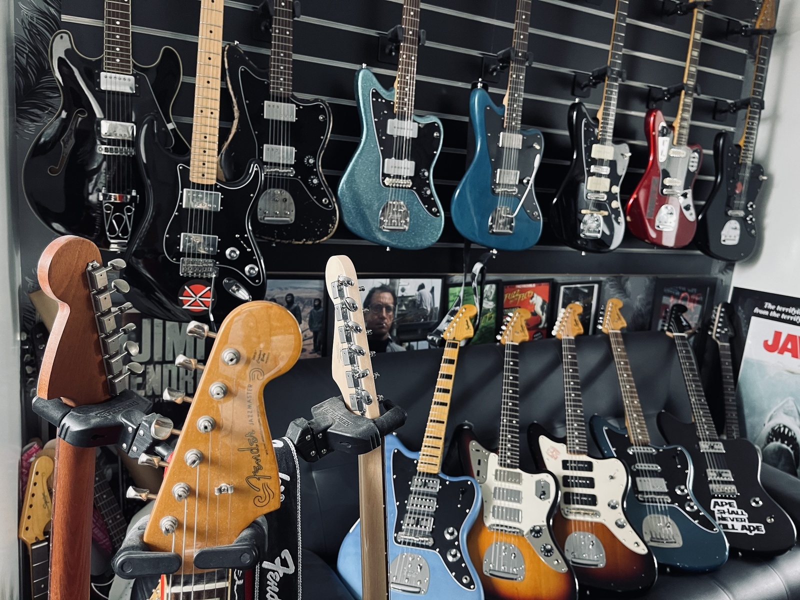 Music Gear Setup by lordfuzzman featuring Fender Jaguar, Fender Jazzmaster, and Fender Stratocaster Electric Guitar