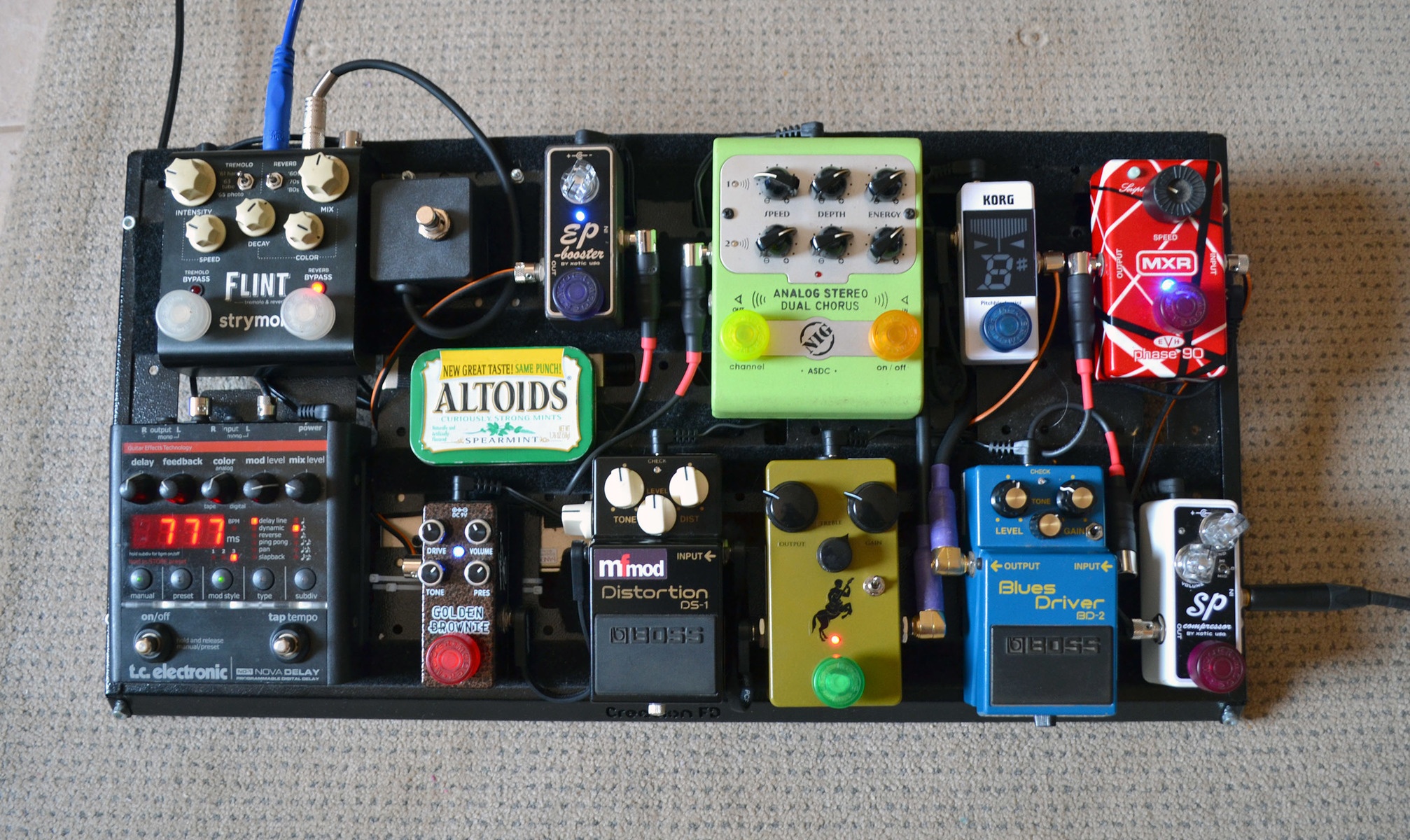 Country Pedalboard by marcelodonati featuring Strymon Flint, Xotic Effects EP Booster, and GNI Analog Stereo Dual Chorus and 5 more pieces of gear