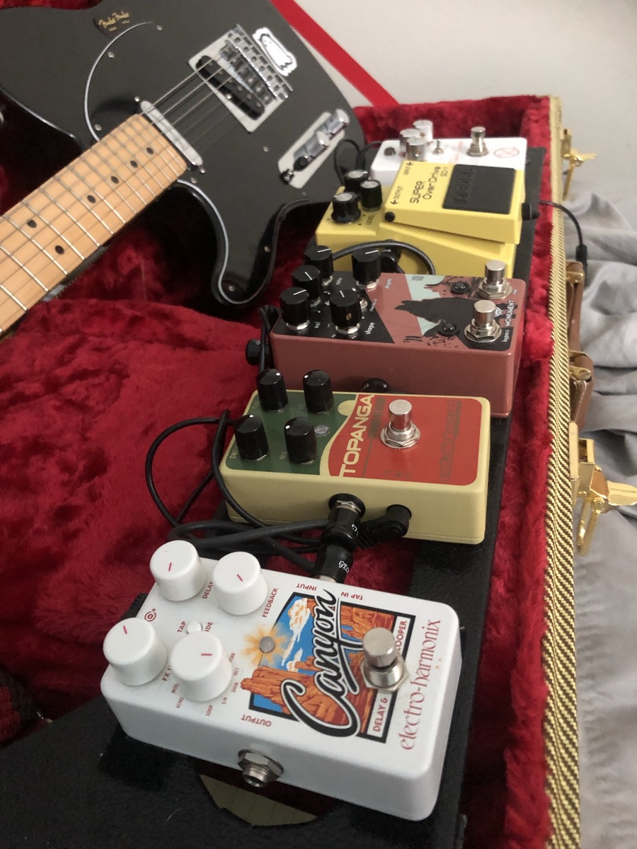 Pedalboard by willwillis featuring Electro-Harmonix Canyon Delay & Looper, Catalinbread Topanga, and Walrus Audio Monument V2 and 3 more pieces of gear