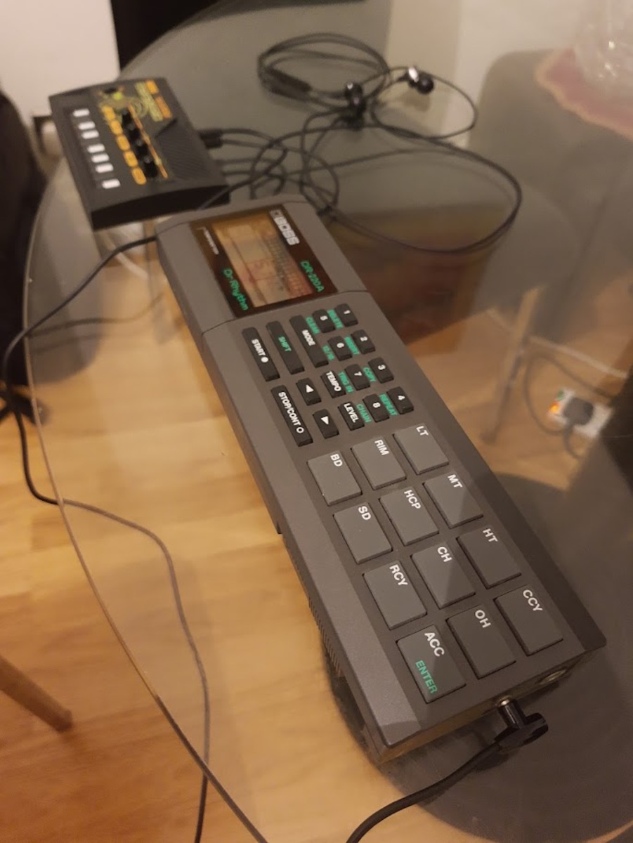 Electronic Studio Setup by thebro featuring Korg Monotron DELAY Analog Ribbon Synthesizer and Boss DR-220A Dr. Rhythm