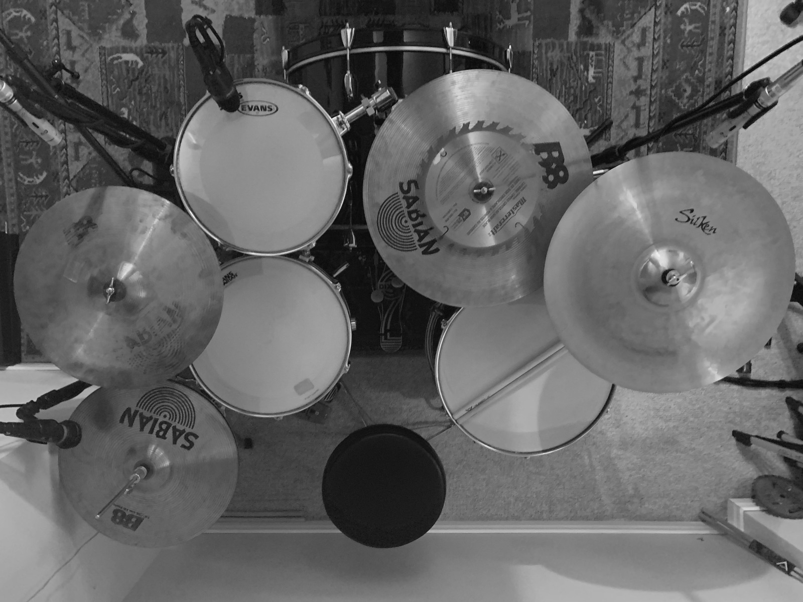 Drum Kit by bornfrompain featuring pearl forum series, Sabian B8 16" Thin Crash Cymbal, and Sabian B8 14" HiHat Cymbal and 7 more pieces of gear