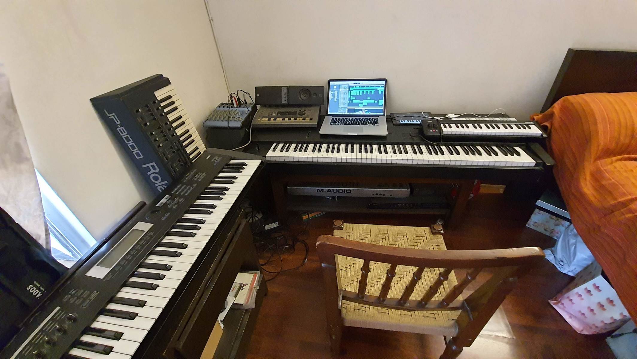 Electronic Synth Setup by francis_joe featuring Korg 01/W Pro X, Korg microKEY-37 37-key Keyboard Controller, and Korg nanoKEY2 USB Keyboard Controller and 2 more pieces of gear