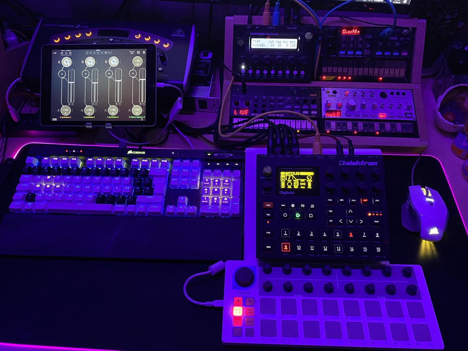 Drum Kit by groovegsus featuring Elektron Digitakt, Arturia BeatStep, and Audiothingies Micromonsta and 5 more pieces of gear