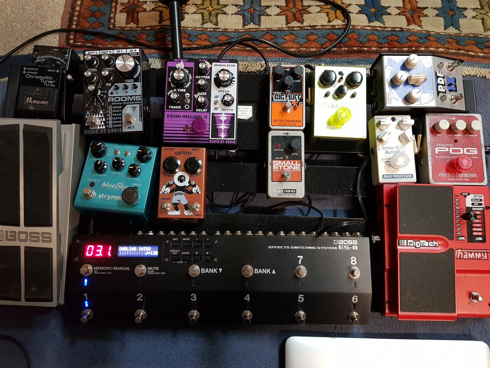 Pedalboard by janwal featuring Boss ES-8 Effects Switching System, Death By Audio Rooms, and Death By Audio Echo Dream 2 and 9 more pieces of gear