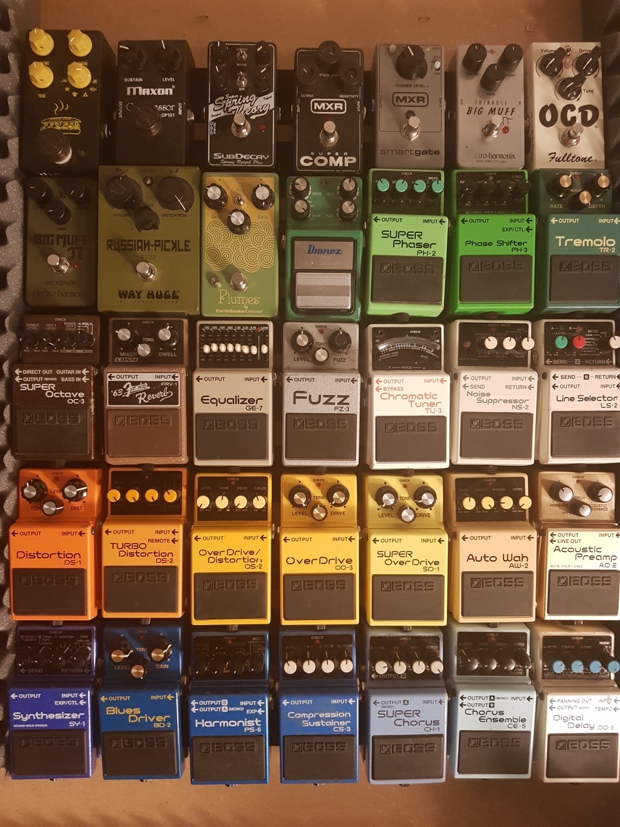 Boss Pedalboard by janwal featuring JHS Muffuletta, Maxon CP-101 Compressor, and Subdecay Super Spring Theory and 32 more pieces of gear