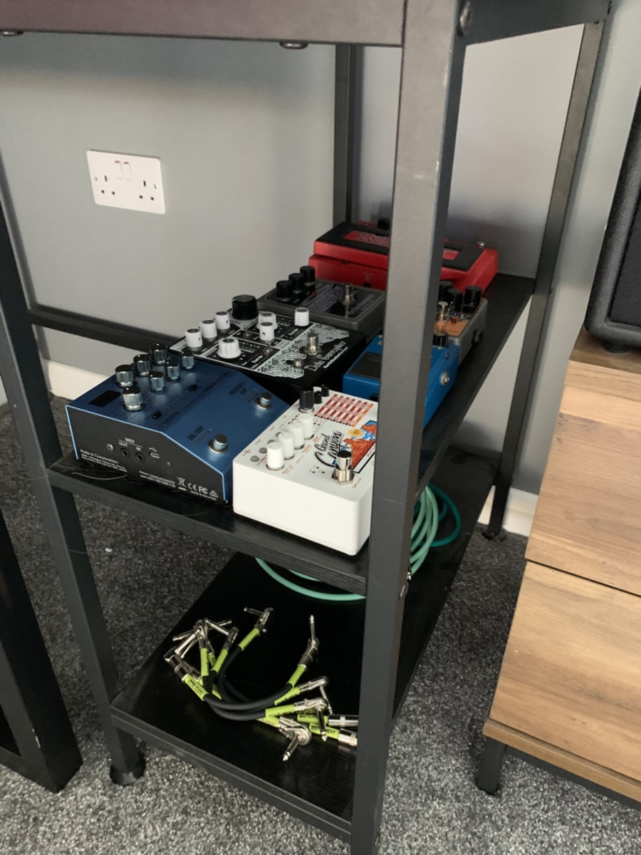 Pedalboard by ethansquire featuring Electro-Harmonix Grand Canyon, Ernie Ball 6" Angle / Angle Patch Cable, and Boss MD-200 Modulation and 5 more pieces of gear