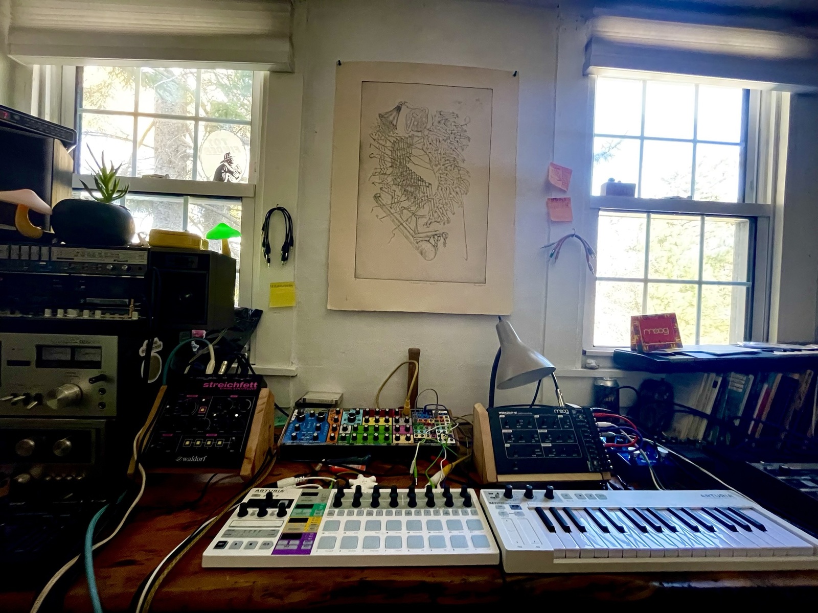 Electronic Studio Setup by synthesthesiologist featuring Waldorf Streichfett, Arturia BeatStep Pro, and Arturia Keystep and 3 more pieces of gear