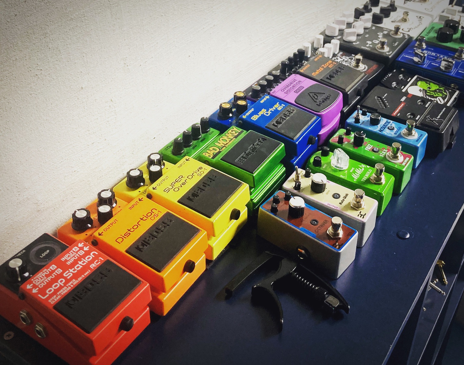 Pedalboard by ryanhislop featuring Boss RC-1 Loop Station, Boss DS-1 Distortion, and Boss SD-1 Super OverDrive and 10 more pieces of gear