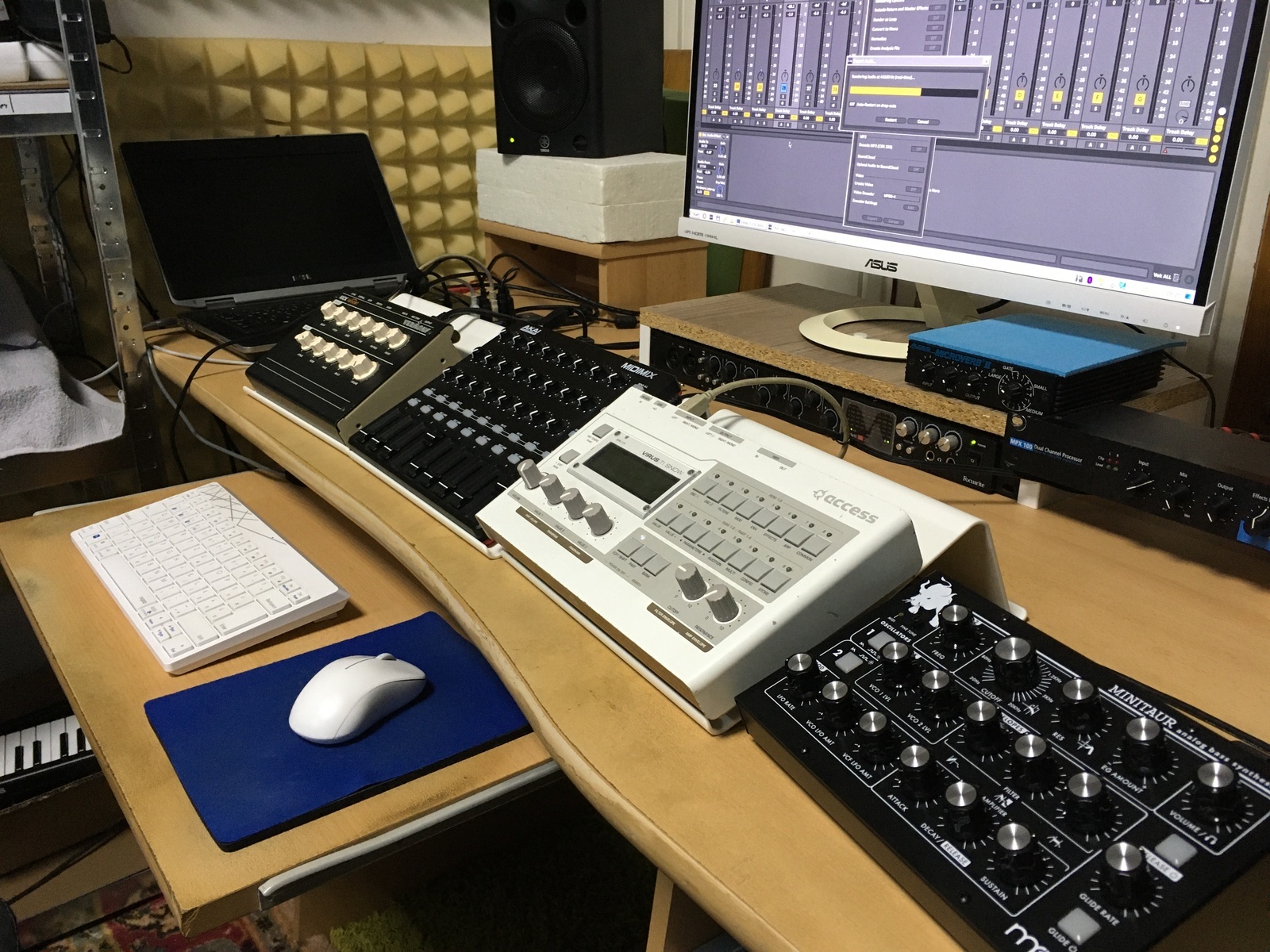 Electronic Studio Setup by arcofyesod featuring Vermona Kick Lancet, Akai MIDIMIX, and Access Virus TI Snow and 1 more piece of gear