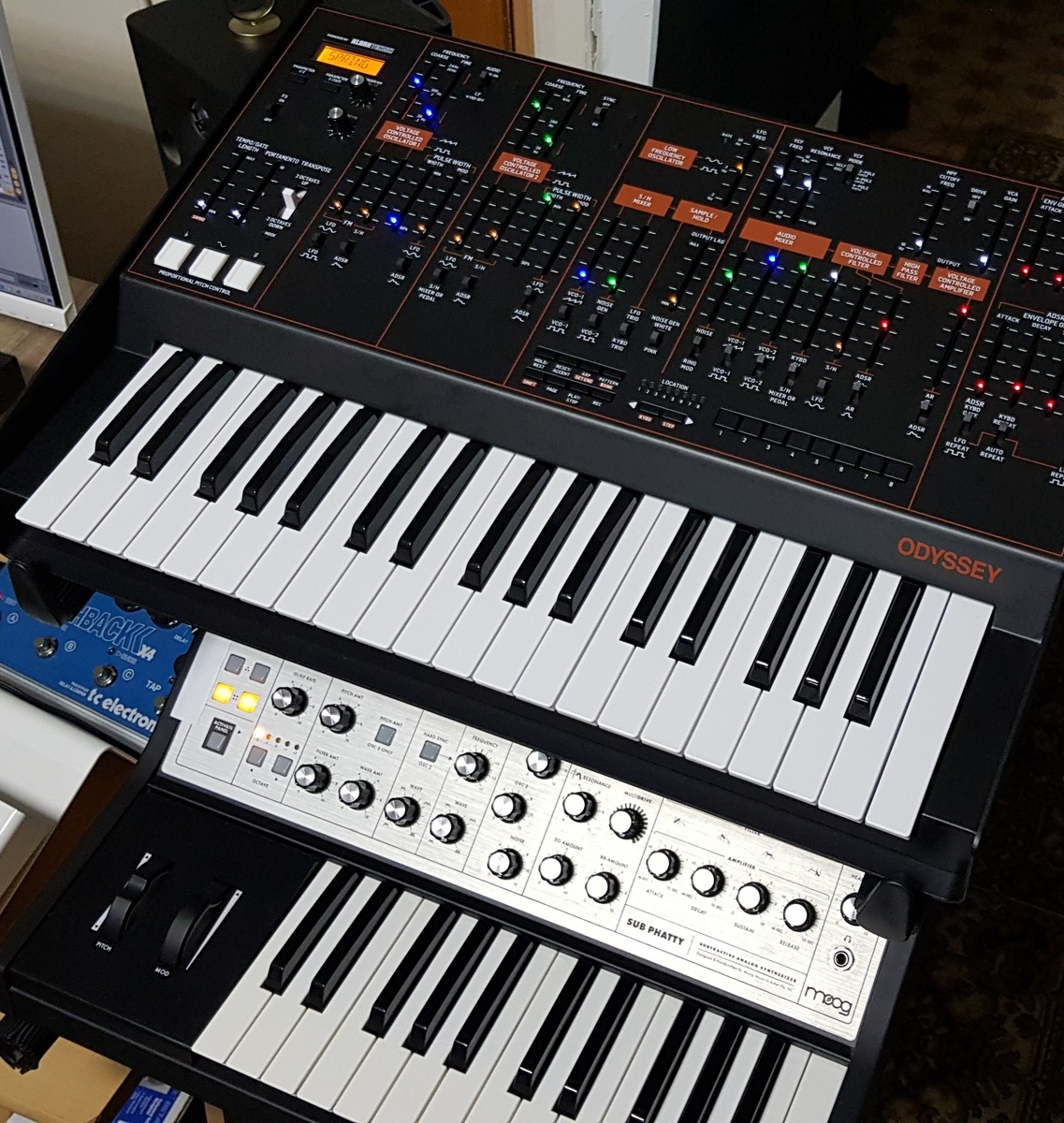 Electronic Synth Setup by arcofyesod featuring Behringer Odyssey and Moog Sub Phatty