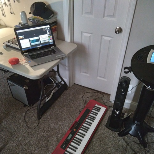 Photo of Audiotool Next and more gear in a studio and closeup