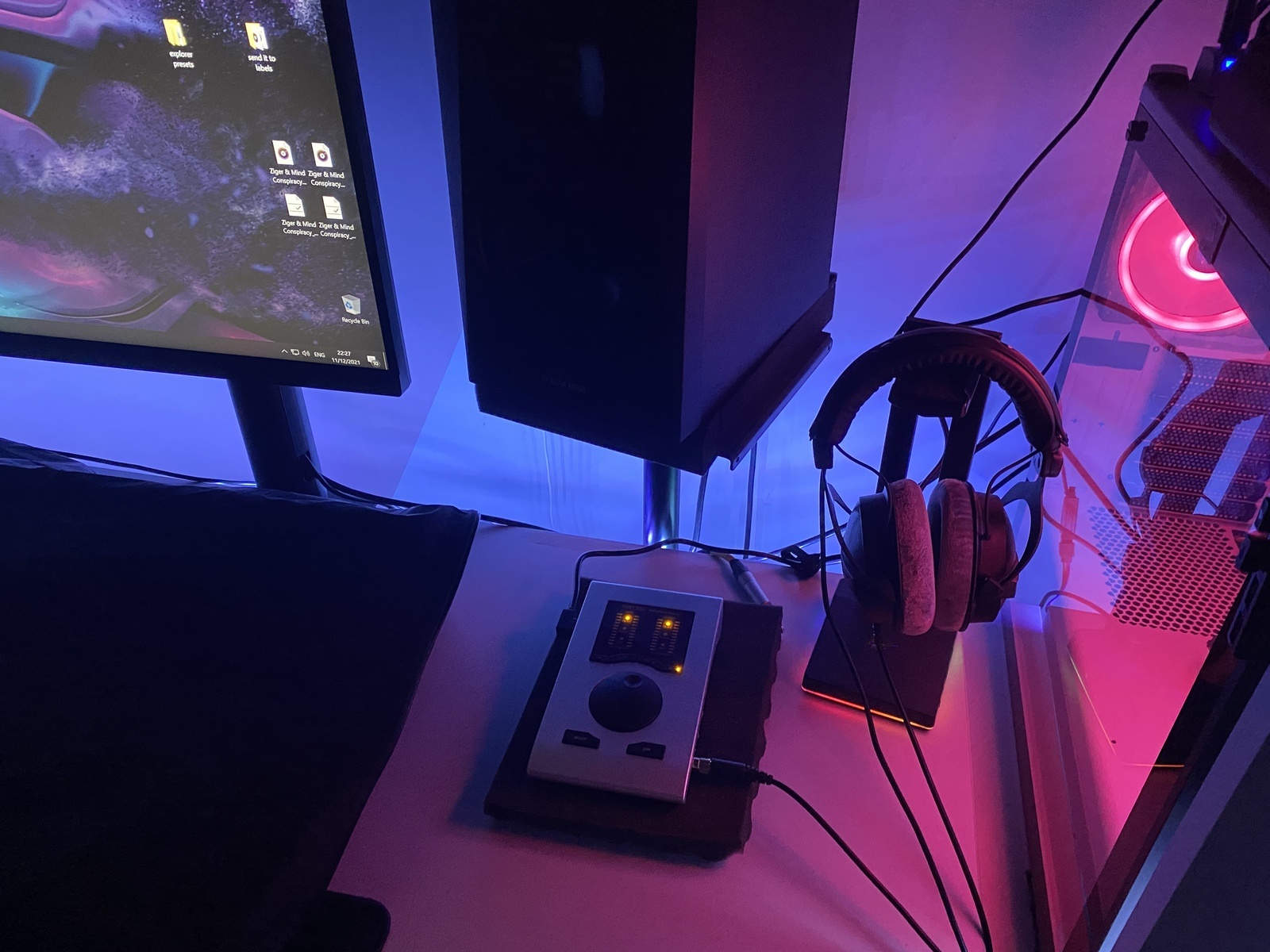 Electronic Studio Setup by vangart featuring RME Babyface Pro FS, Beyerdynamic DT 770 PRO-250 Closed Studio Headphones, and ADAM Audio T5V