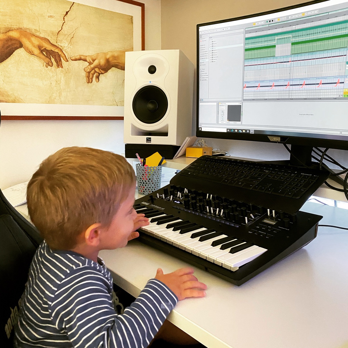 Electronic Studio Setup by vangart featuring Korg Minilogue XD and Kali Audio LP-6 Studio Monitors