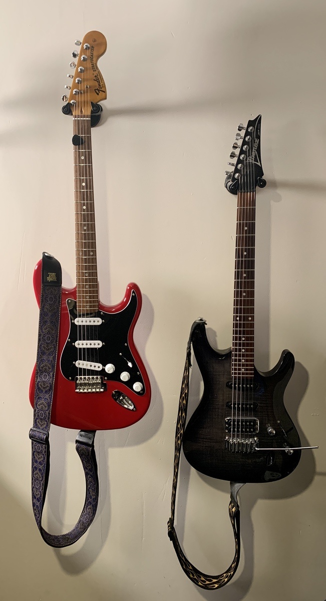 Electronic Studio Setup by ethangib04 featuring Squier Stratocaster and Ibanez SA160FM