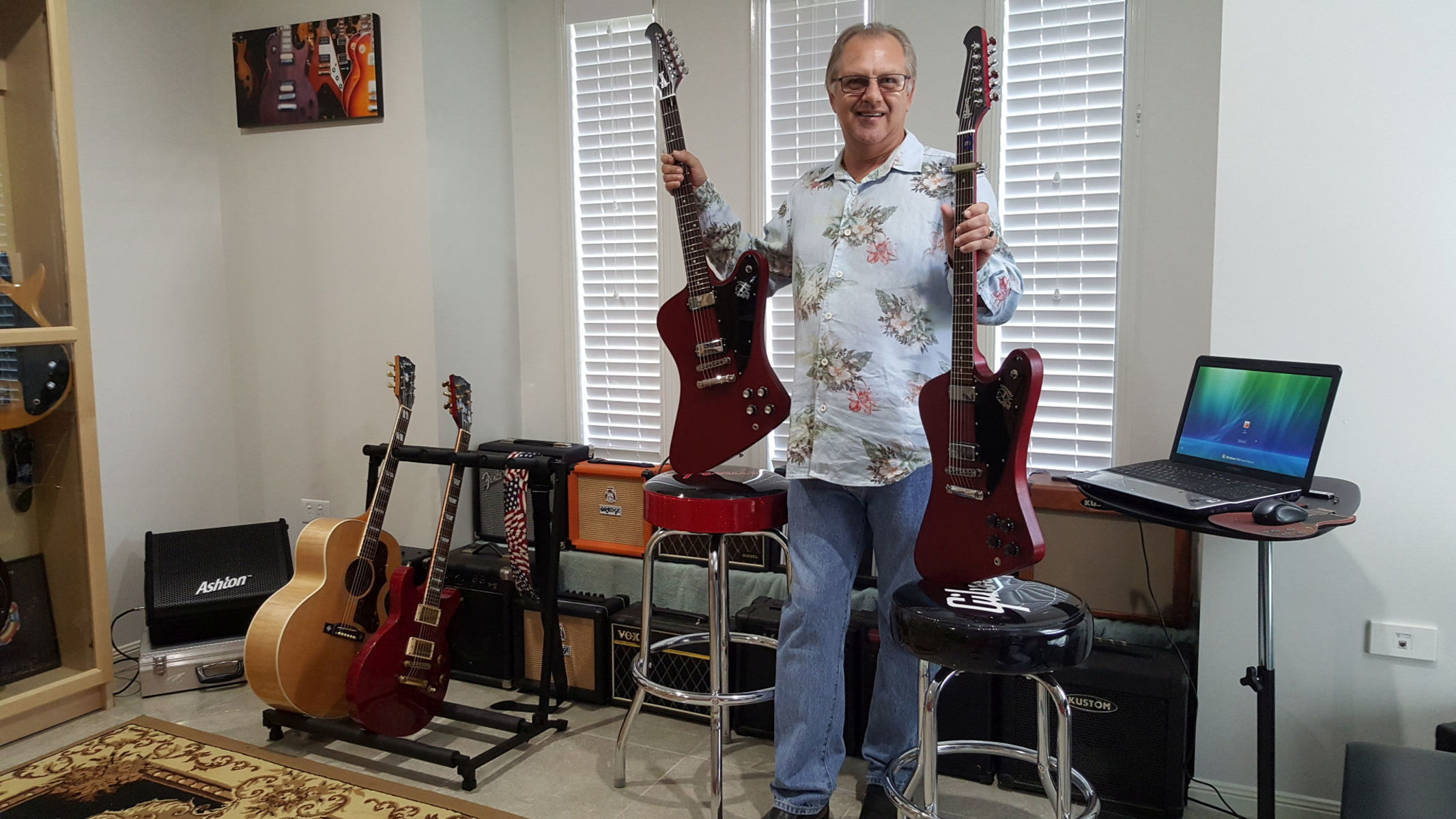 Country Studio Setup by iannash featuring Gibson Firebird Studio 70's Tribute, Gibson J-185, and Orange Crush 12 and 4 more pieces of gear