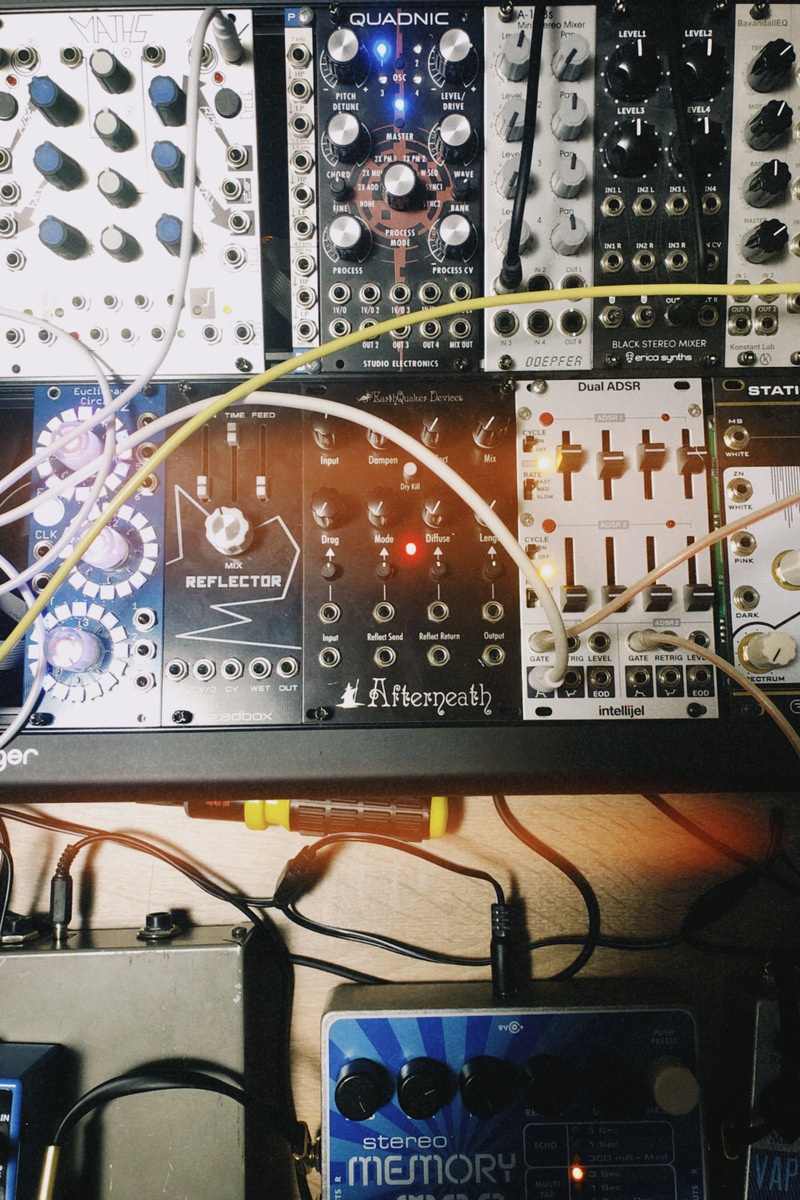 Studio Setup by monochrome featuring EarthQuaker Devices Afterneath Eurorack Reverb Module