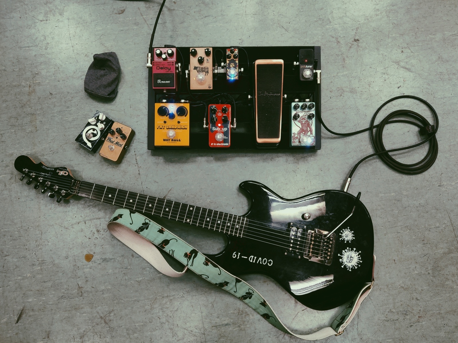 Pedalboard by leafless featuring TC Electronic Polytune 2 Noir, Walrus Audio Deep Six Compressor V3, and Dunlop JB95 Joe Bonamassa Signature Cry Baby Wah and 10 more pieces of gear