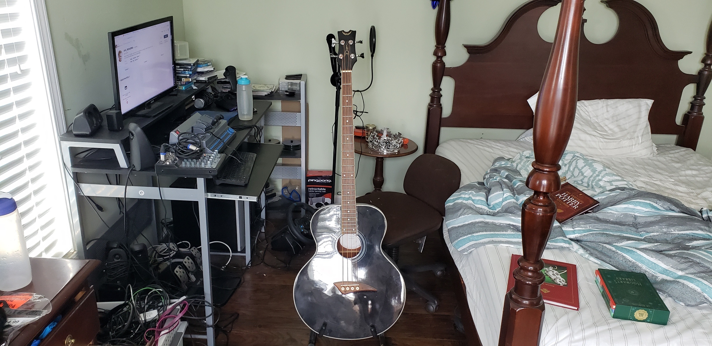 Studio Setup by ian_rodgers featuring Dean EAB Acoustic Bass Guitar