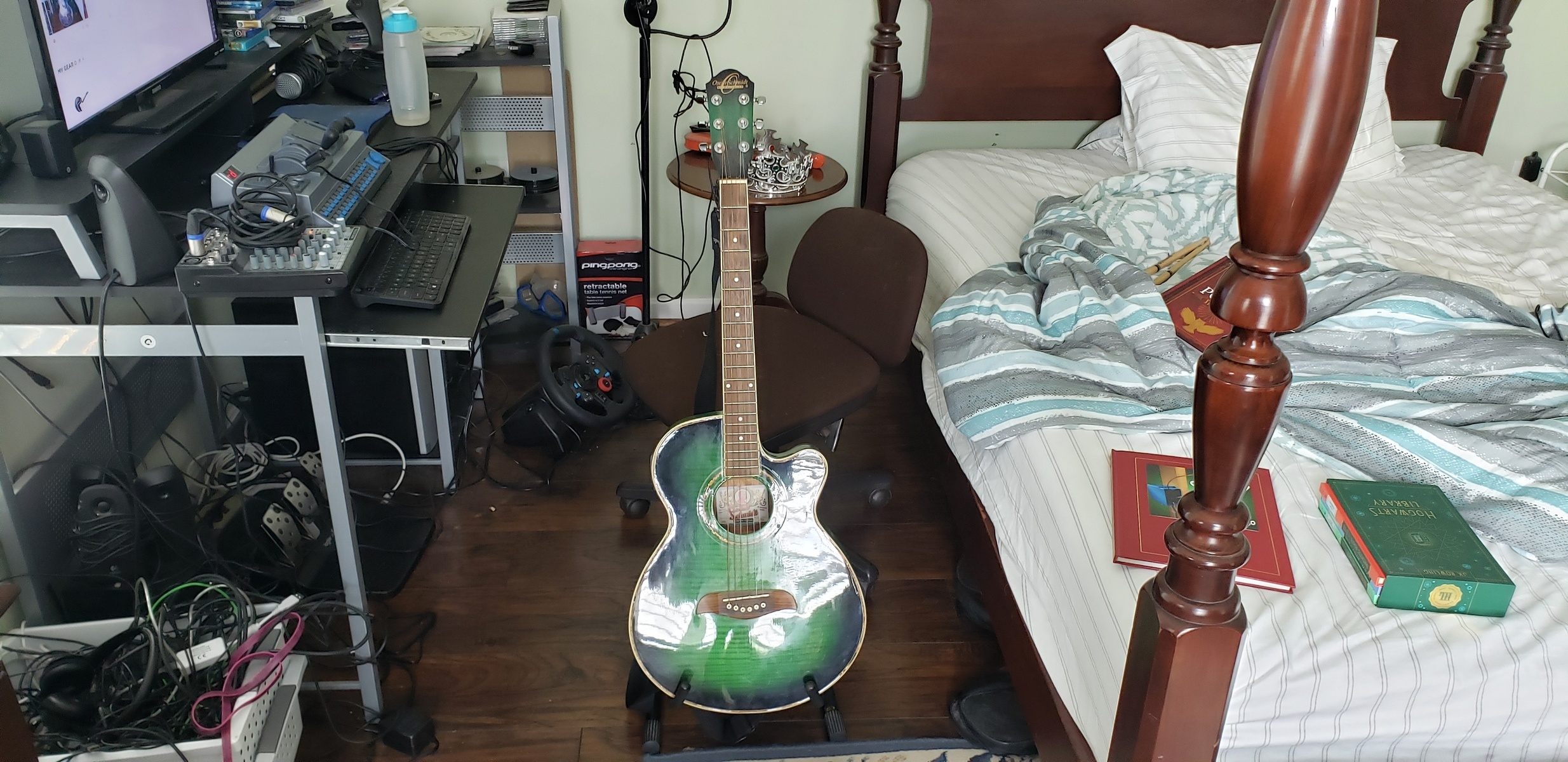 Studio Setup by ian_rodgers featuring Oscar Schmidt OG1CE Acoustic/Electric Guitar