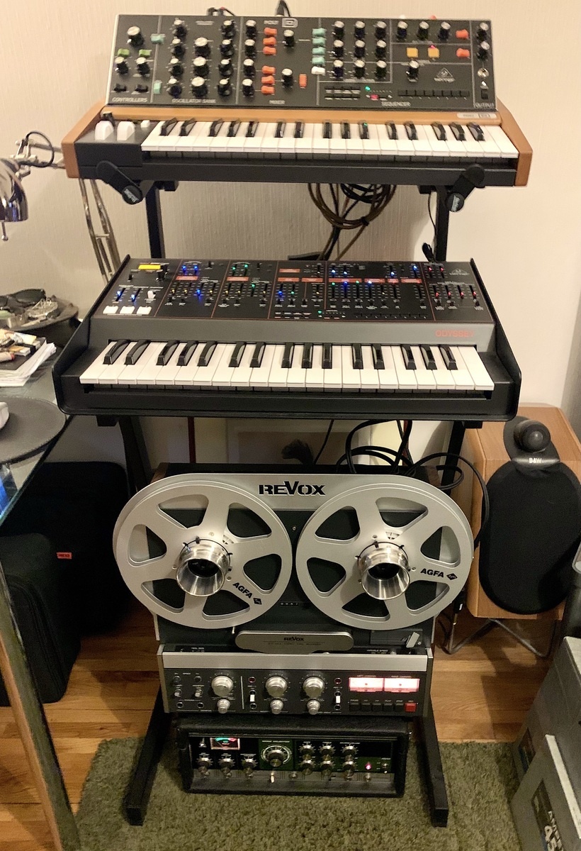 Electronic Studio Setup by 3ipol featuring Behringer Poly D, Behringer Odyssey, and Revox Audio B77 MK2 and 1 more piece of gear