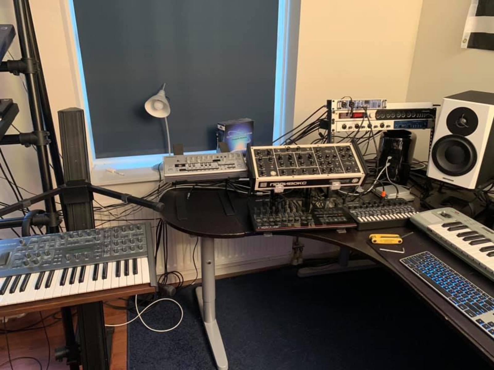 Electronic Synth Setup by marc_martinez featuring Access Virus TI Darkstar, Roland Boutique TB-03, and Polivoks Pro and 6 more pieces of gear