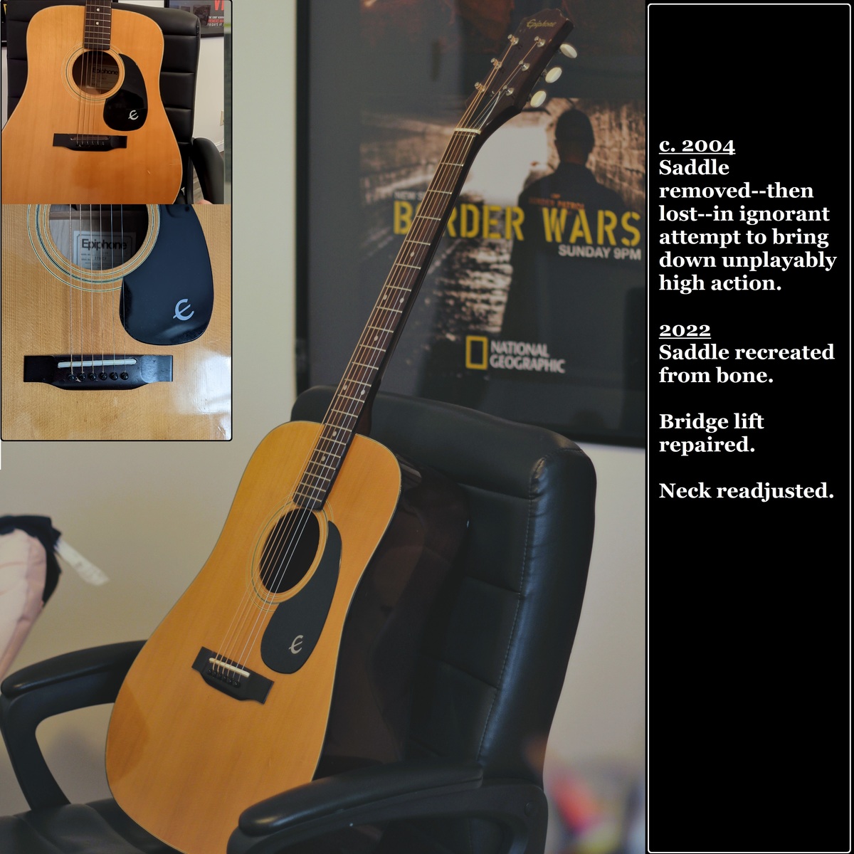 Epiphone Music Gear Setup by donald_hubert_duffy_iii featuring Epiphone FT-140 and Blank Bone Saddle
