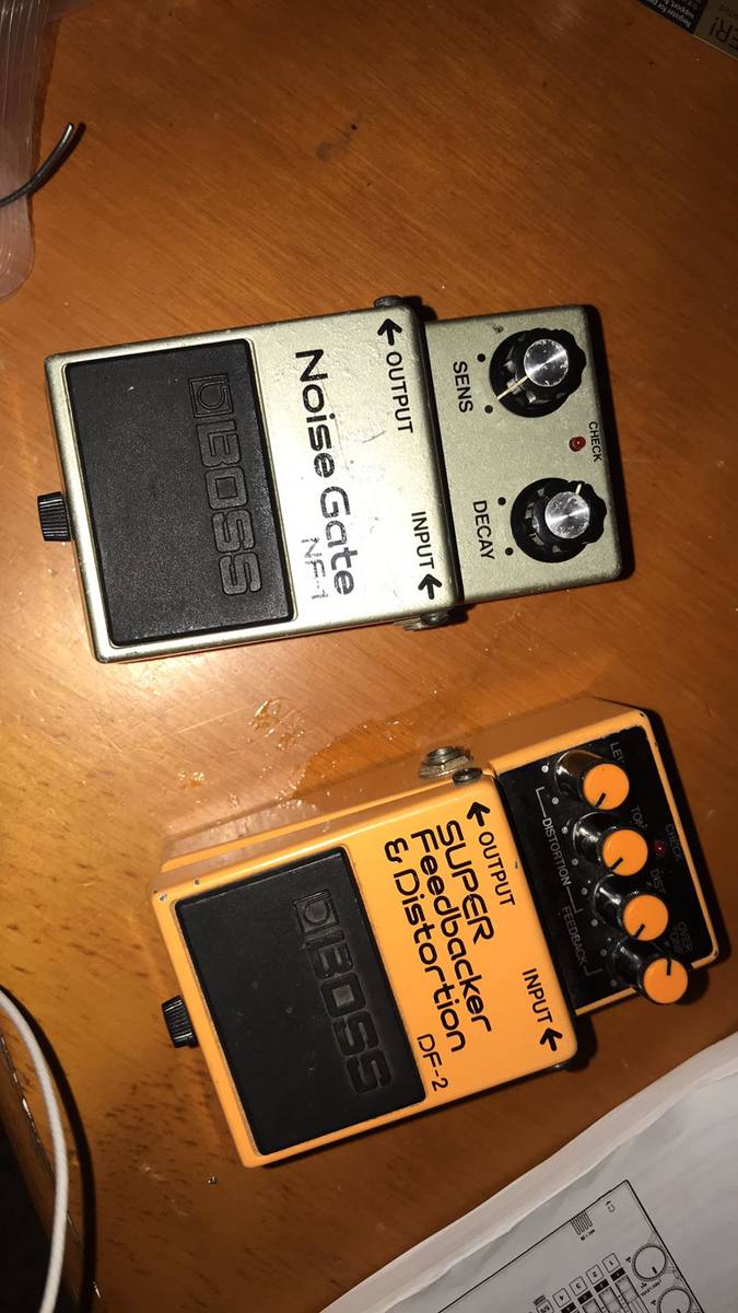 Music Gear Setup by matthewjwilesmith featuring Boss NF-1 Noise Gate and Boss DF-2 Super Feedbacker & Distortion