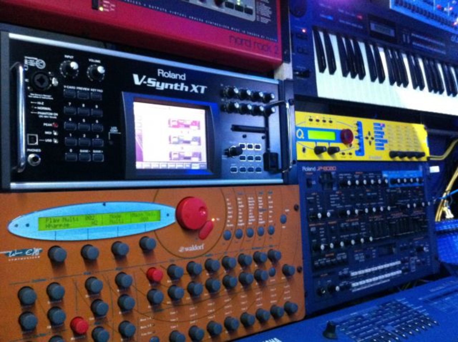 Electronic DJ Setup by rettervondunkel featuring Clavia Nord Rack 2, Roland V-Synth XT, and Roland JP-8080 Synthesizer Module and 3 more pieces of gear