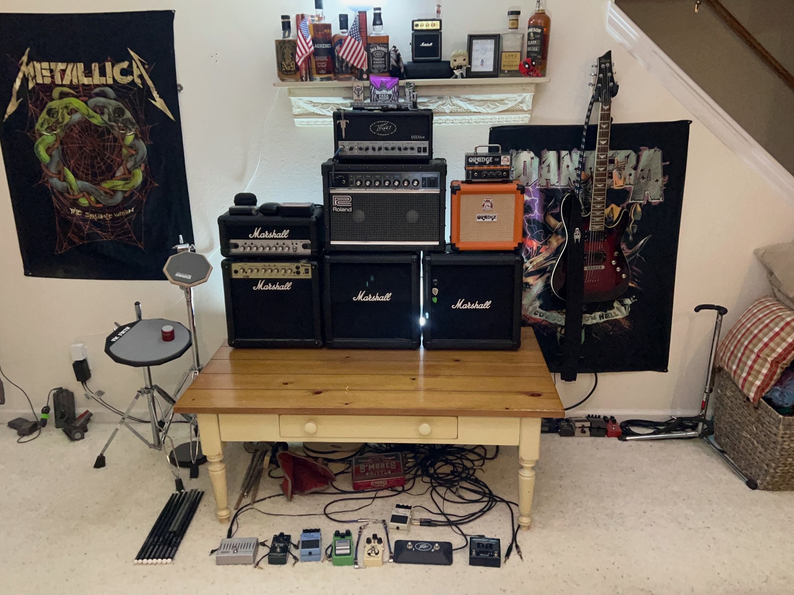 Metal Amp Rig by cjwise_17 featuring Schecter C-1 Plus, Richter Straps Matt Heafy Artist Series 1668 Guitar Strap Black/Oni 2.76 In., and EMG JH James Hetfield Humbucker Set and 15 more pieces of gear