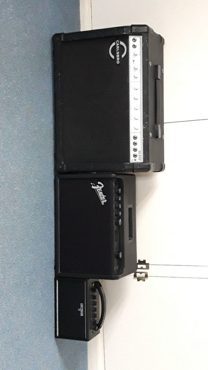 Metal Amp Rig by chapersdale featuring Carlsbro GLX 30, Fender Mustang GT 40, and Boss Katana Mini