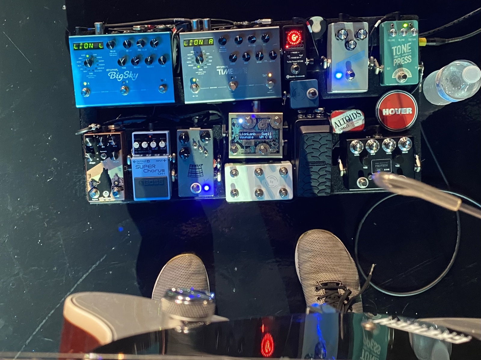 Music Gear Setup by bryan_franz featuring Strymon BigSky, Strymon TimeLine, and Sonic Research ST-300 Turbo Tuner Mini and 8 more pieces of gear