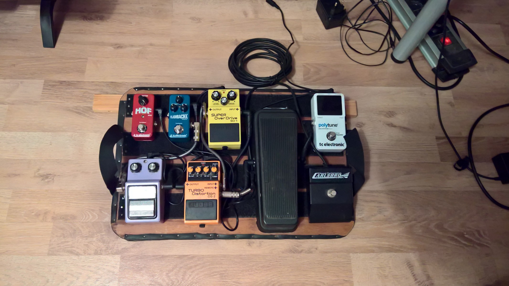 Metal Pedalboard by petya featuring Dunlop GCB-95 Cry Baby, Boss DS-2 Turbo Distortion, and Boss SD-1 Super OverDrive and 4 more pieces of gear