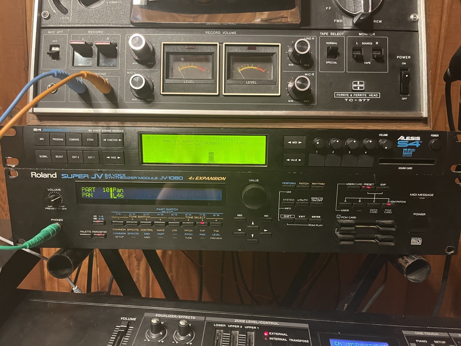 Electronic Studio Setup by m_phelps_music featuring Alesis Quadrasynth S4, Roland Super JV-1080, and Roland RD300GX