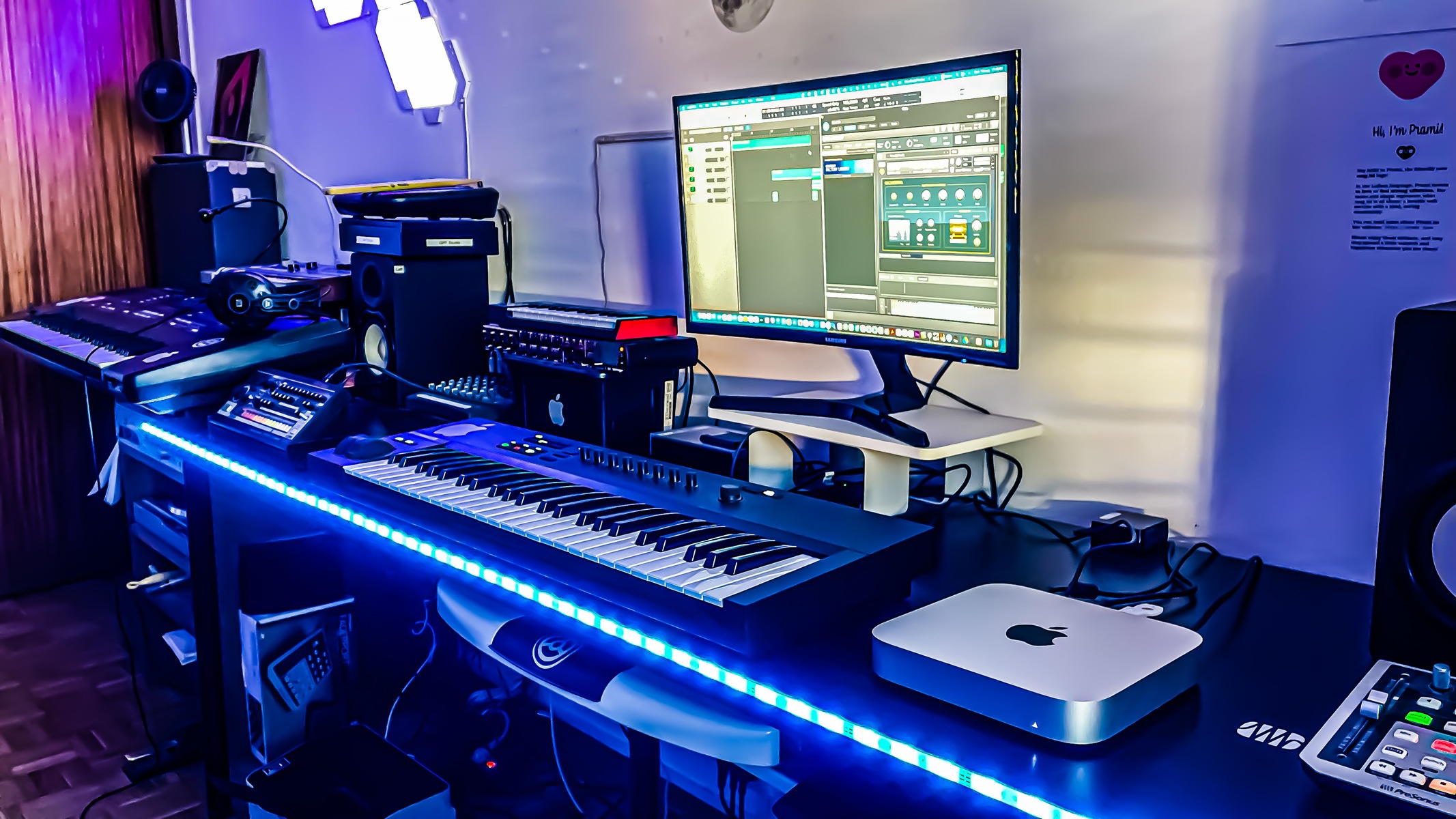 Electronic Studio Setup by gpaolofontani featuring Apple Mac Mini (General), Behringer FIREPOWER FCA1616, and Native Instruments Komplete Kontrol A49 and 7 more pieces of gear