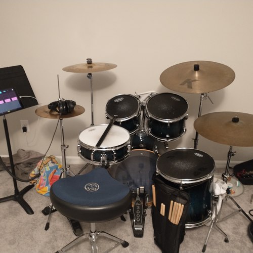 Photo of Tama Silverstar and more gear in a drums