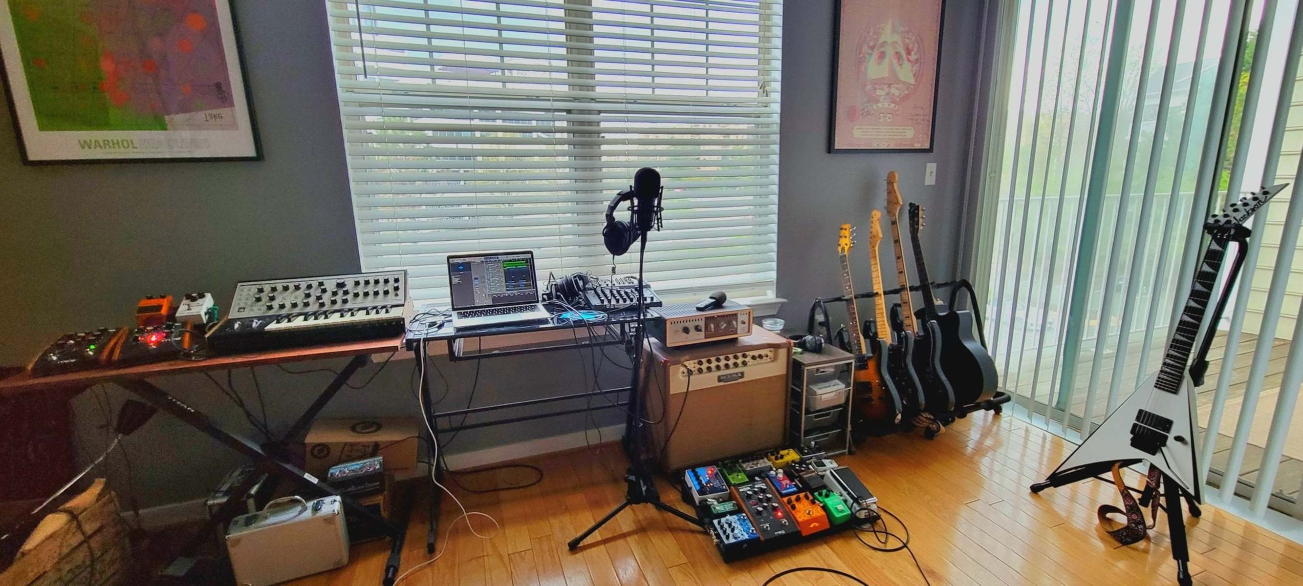 Electronic Studio Setup by hunterkeegan featuring Moog Sub Phatty, Moog Moogerfooger MF-108M Cluster Flux, and Moog Moogerfooger MF-104M Analog Delay and 8 more pieces of gear