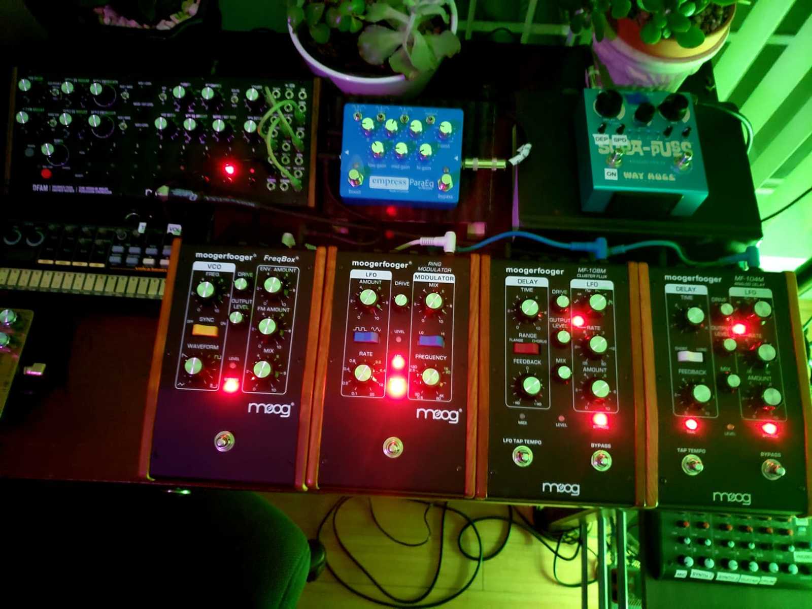 Moog Pedalboard by hunterkeegan featuring Moog DFAM - Drummer From Another Mother, Korg Volca Beats, and Empress ParaEq and 5 more pieces of gear