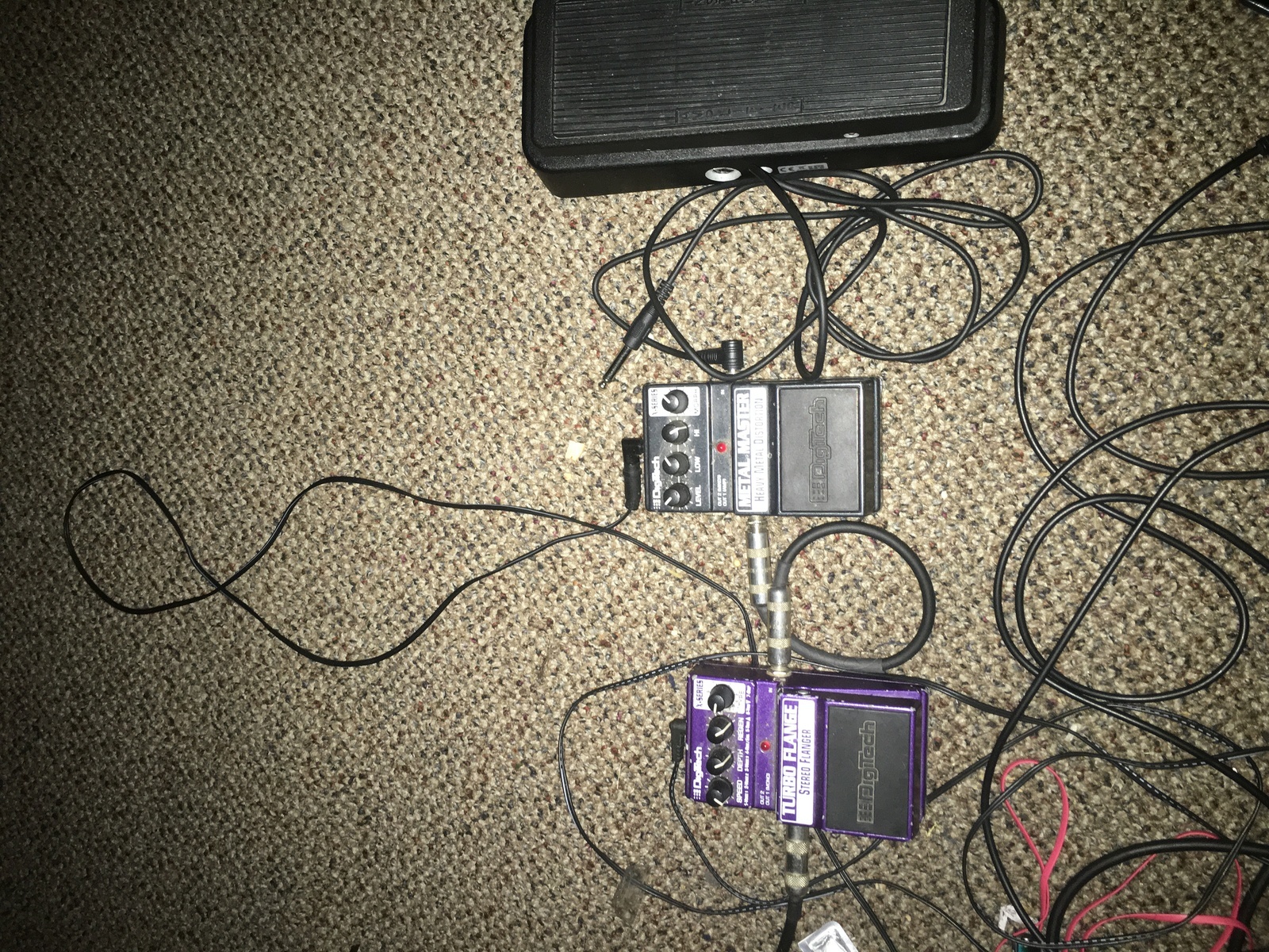 Metal Pedalboard by aron_mccracken featuring DigiTech X-Series Turbo Flange, DigiTech X-Series Metal Master, and Dunlop GCB-95 Original Cry Baby (Silver logo)