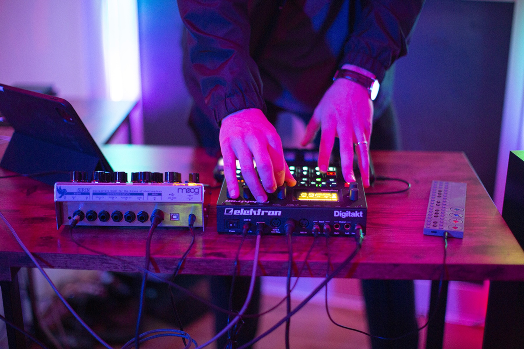 Live Rig by hanjo featuring Moog Sirin Analog Synthesizer Module, Elektron Digitakt, and Teenage Engineering OP-Z and 2 more pieces of gear