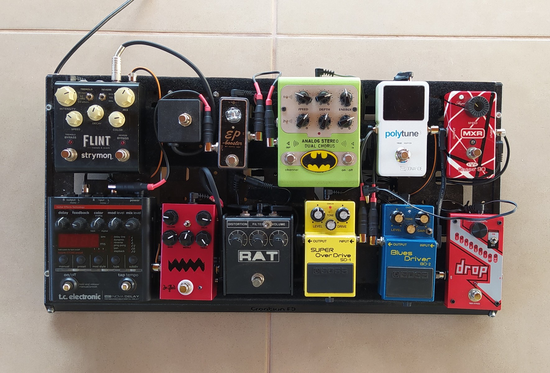 Metal Pedalboard by marcelodonati featuring Strymon Flint, Xotic Effects EP Booster, and GNI Analog Stereo Dual Chorus and 8 more pieces of gear