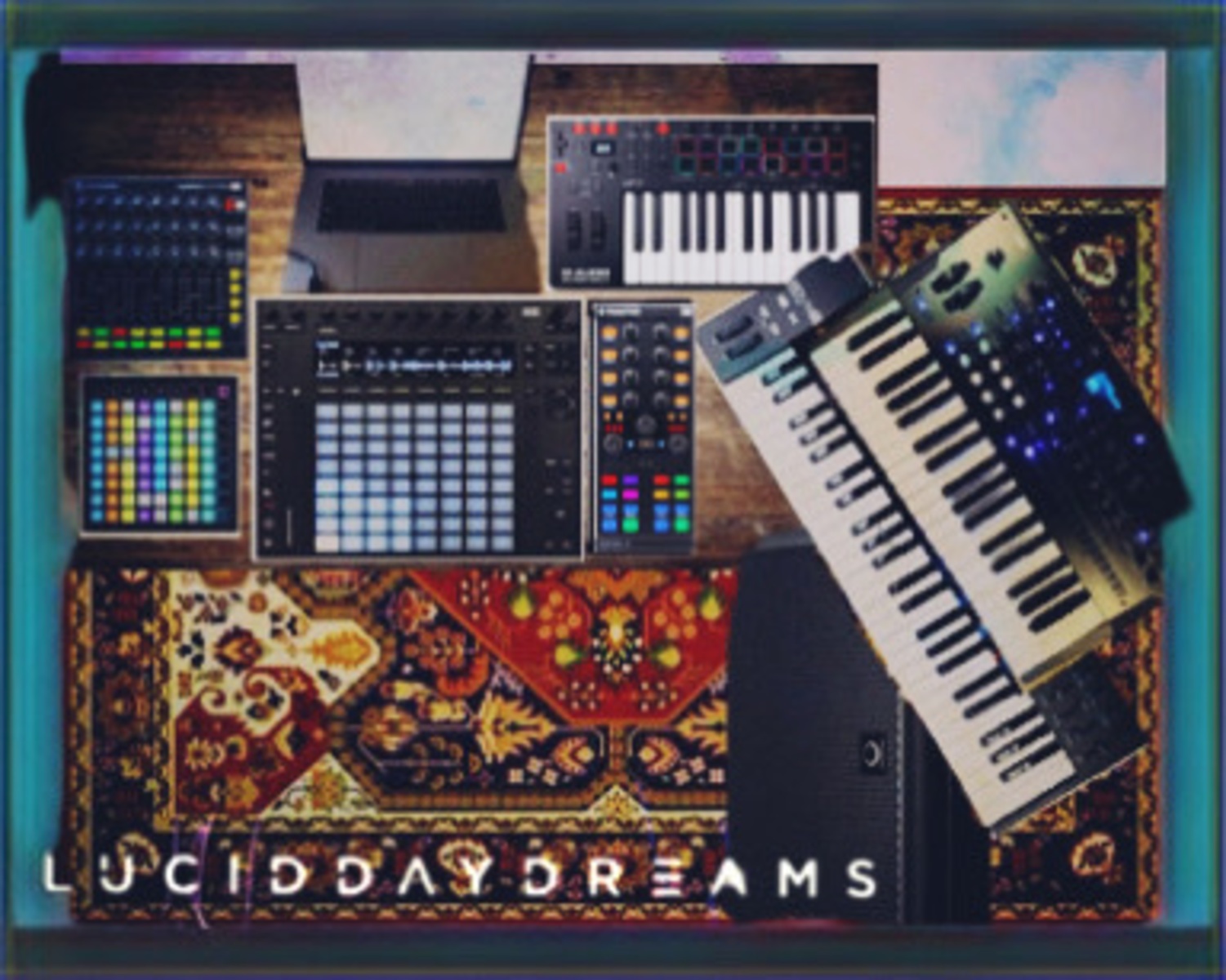 Electronic Studio Setup by luciddaydreams featuring Ableton Push 2, Novation Launch Control XL, and Novation Launchpad Mini MIDI Controller and 5 more pieces of gear