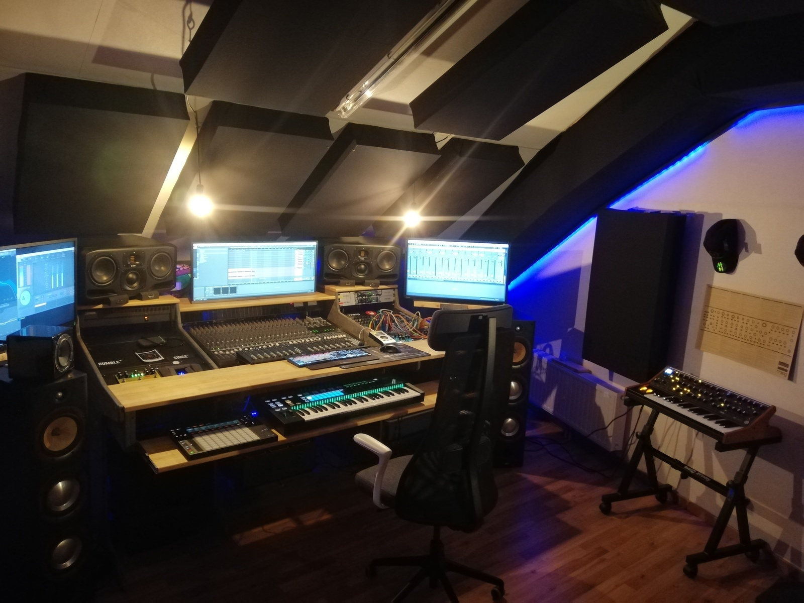 Electronic Studio Setup by dabug featuring Mackie 24.8.2 Mixer, Novation 49SL MkIII, and Strymon BigSky and 12 more pieces of gear